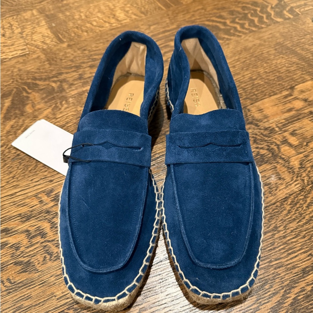 Reiss Blue Suede Loafers Slip-Ons